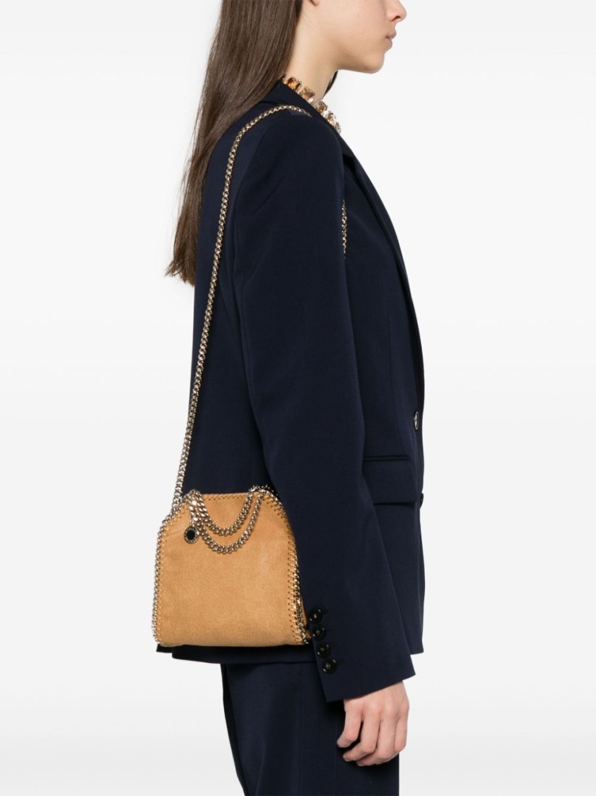 Stella Mccartney Geometric Red Handbag With Chain Trim And Versatile Carrying Options