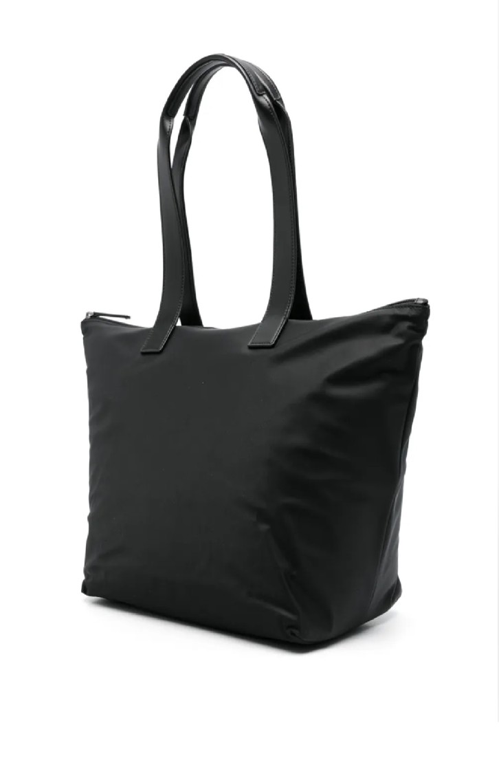 Emporio Armani Modern Black Polyamide Set Shopper With Leather Handles