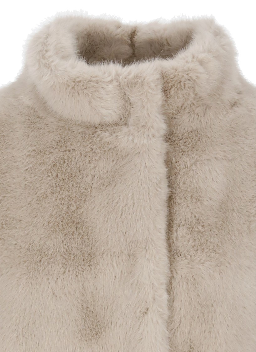 Herno Resort Jacket In Faux Mink Fur In Gray