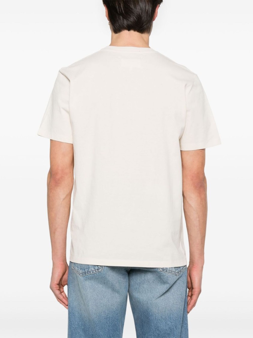 Maison Margiela Neutral-hued T-shirt Set With Distinctive Stitch Logo In Neutrals