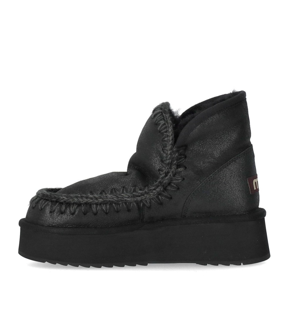 Shop Mou Mini Eskimo Platform Black Boot
