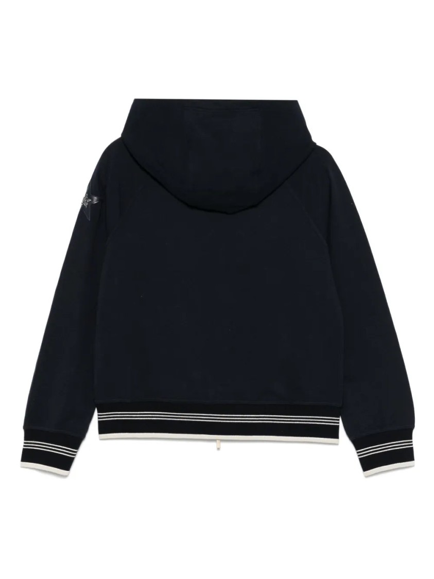 Lorena Antoniazzi Long-sleeved Hooded Sweatshirt In Blue