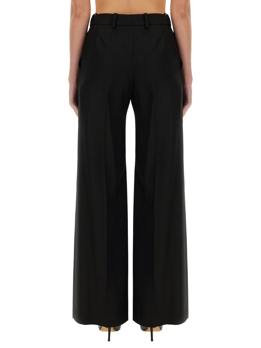 Nina Ricci High Waist Pleated Wide-leg Trousers In Black