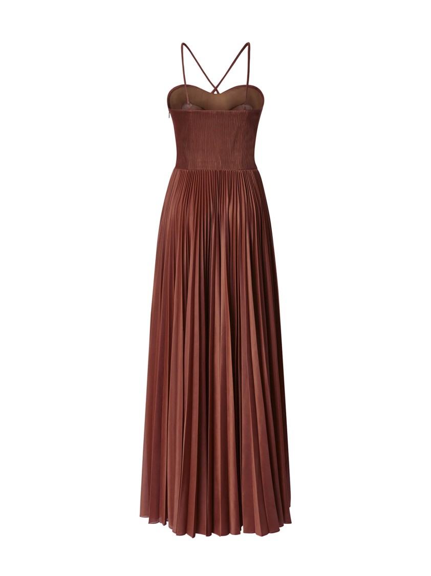 Pinko Pleated Maxi Dress With Spaghetti Straps