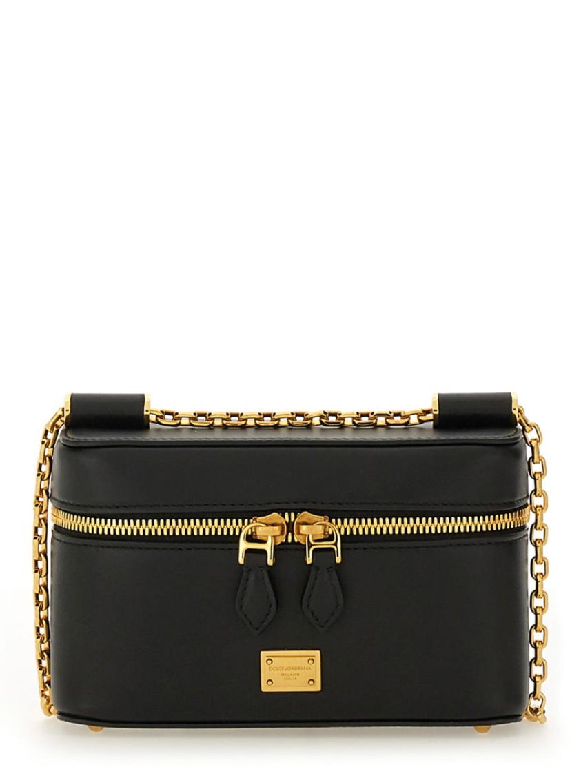 Shop Dolce & Gabbana "sicily" Black Leather Shoulder Bag