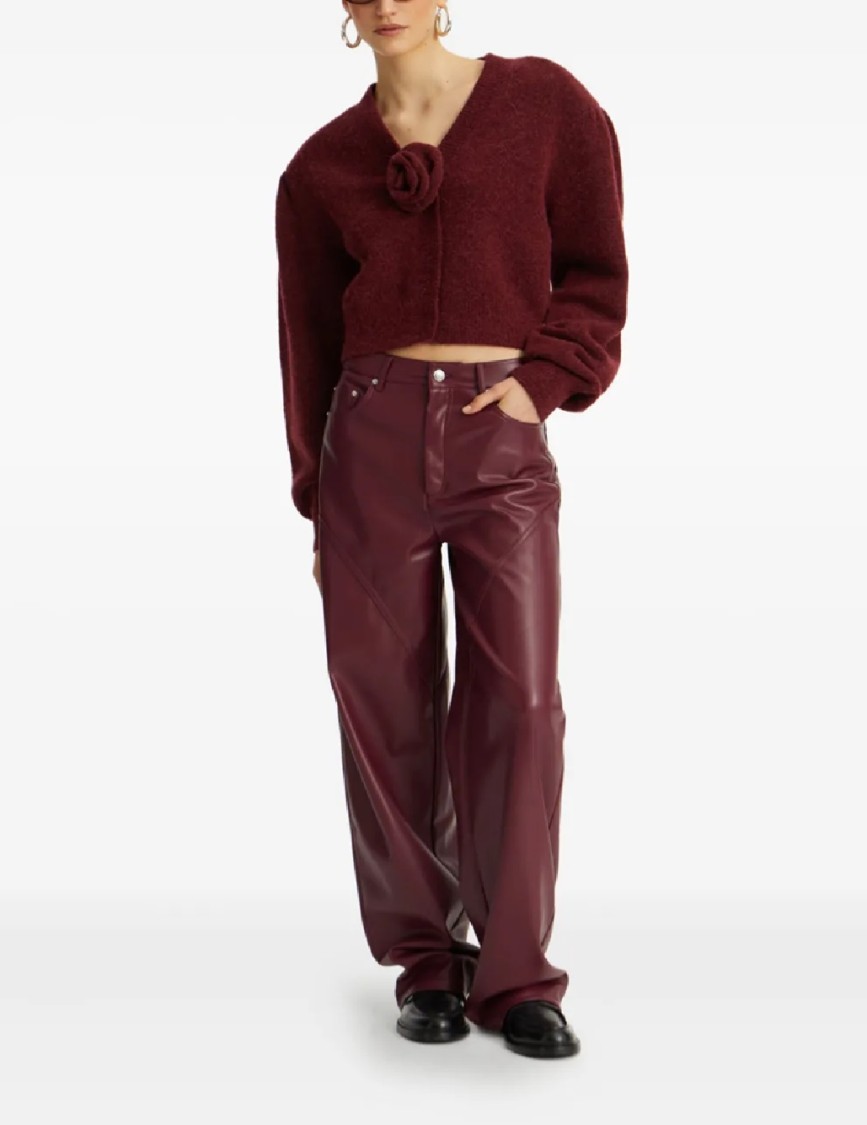 Rotate Birger Christensen Rotate Mid Waisted Piping Pants In Brown