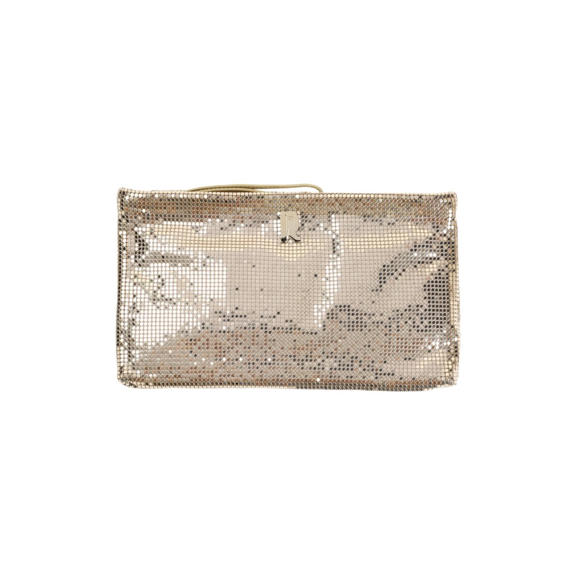 Rabanne Metallic Brass Handbag With Sequined Detailing In Gold