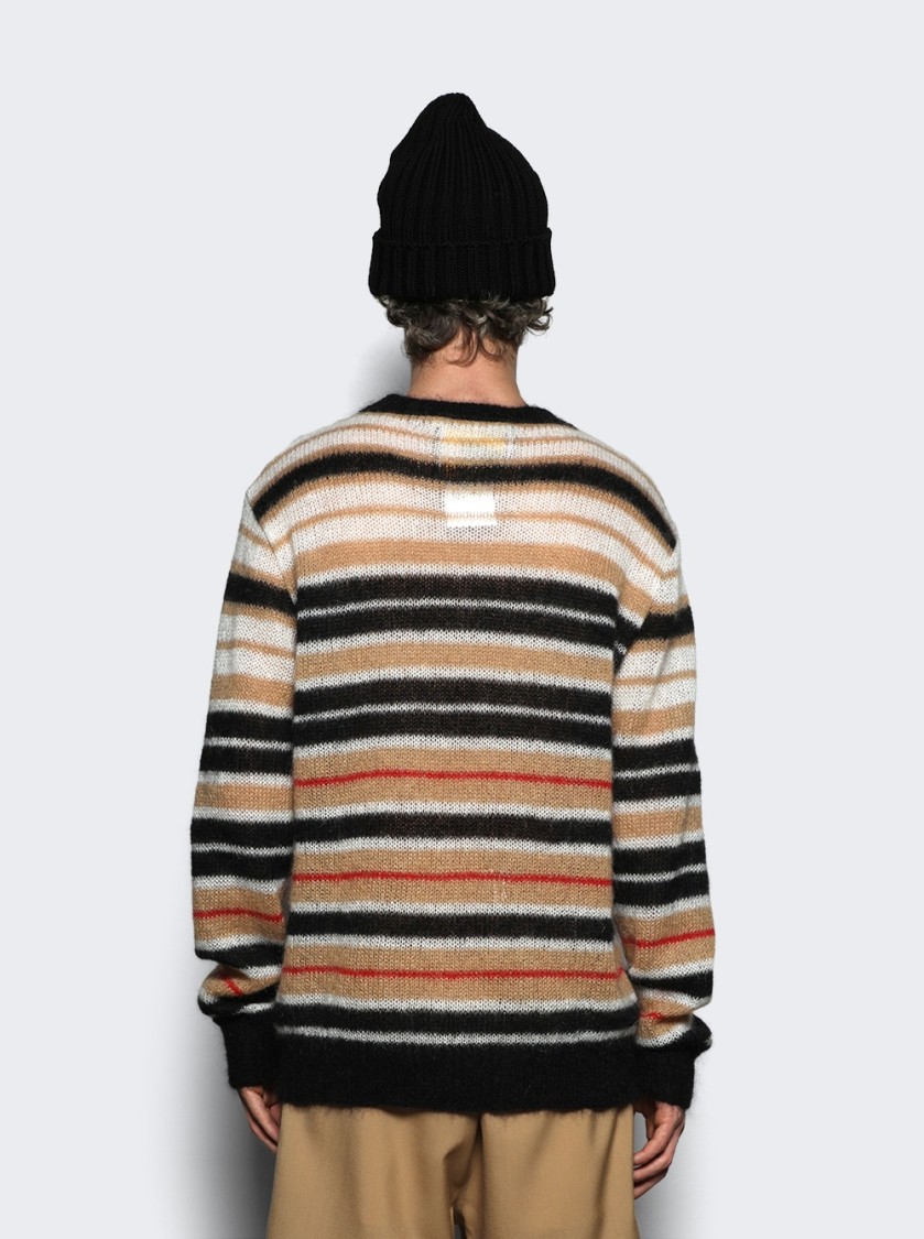Marni Crew Neck Mohair Blend Sweater With Striped Pattern