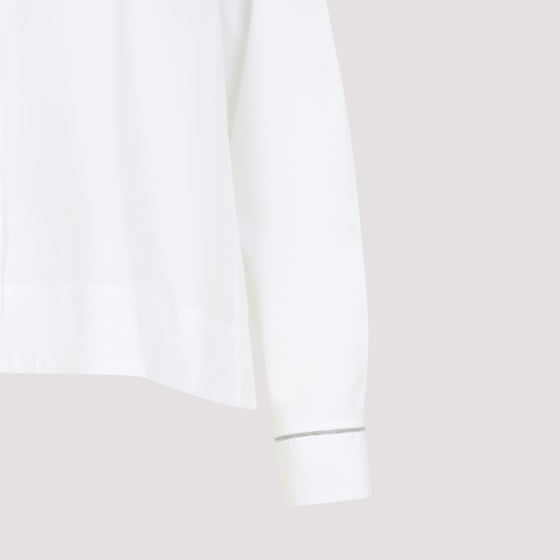 Shop Peserico Cropped White Cotton Shirt