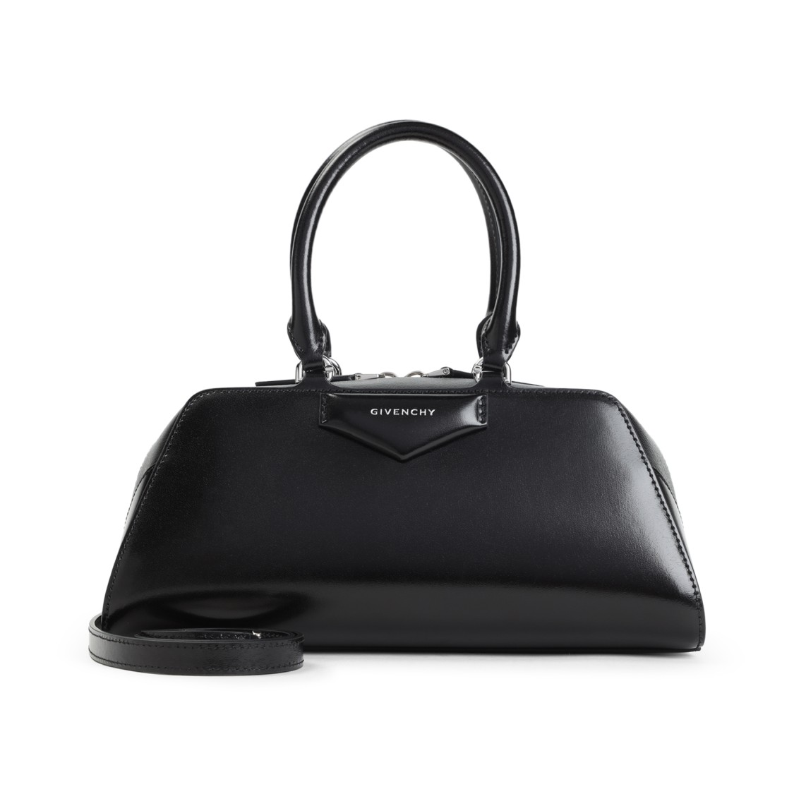 Givenchy Mini Antigona Ew Top Handle Bag In Calf Leather In Black