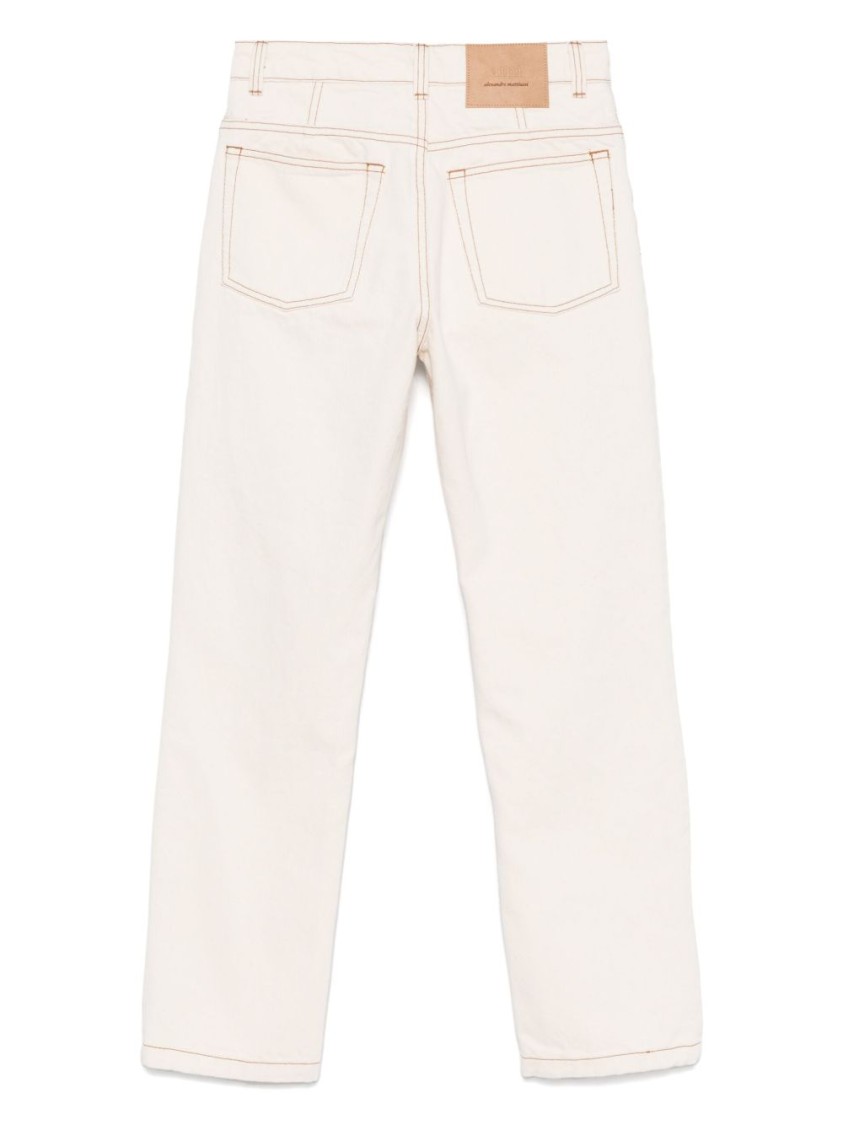 Ami Alexandre Mattiussi Ecru Cotton Jeans With Concealed Fly In White