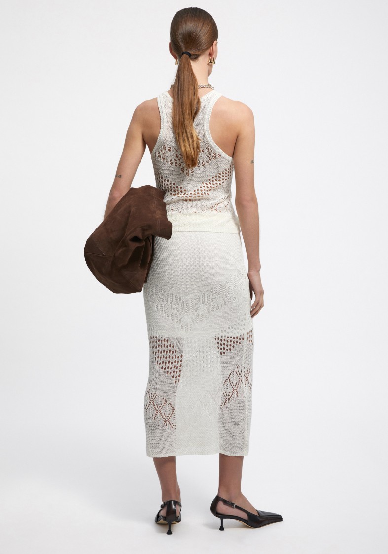 Shop Aeron Kismet - Lace Knit Top In Neutrals
