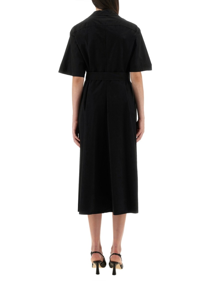 ASPESI ASPESI BUTTON-DOWN MIDI DRESS WITH BELTED WAIST