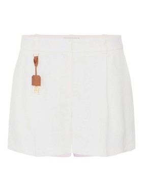 ショートパンツ Elisabetta Franchi Sky Viscose-Linen Tailored Shorts With Elisabetta Franchi Sky Viscose-Linen Tailored With Detailing