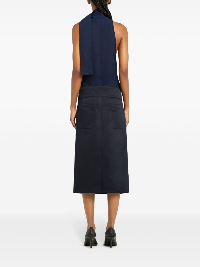 Courrèges Midnight Blue Skirt With Pockets In Black