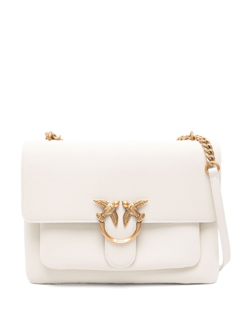 Pinko Love One Soft Shoulder Bag In White