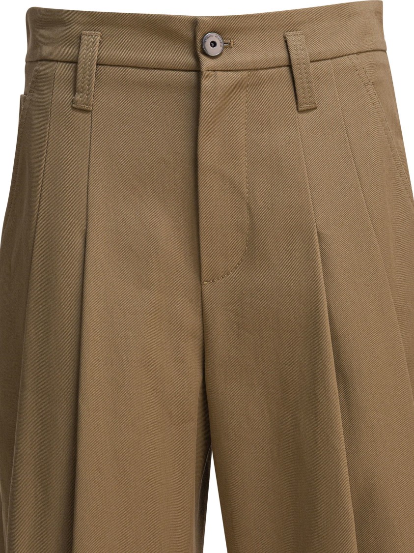 Brunello Cucinelli Cropped Wide-leg Trousers With High Waist In Brown