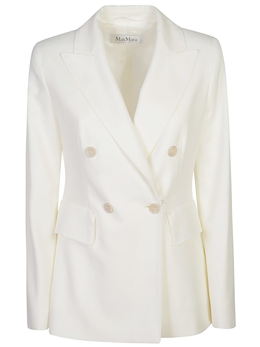 Max Mara White Virgin Wool Jacket In White