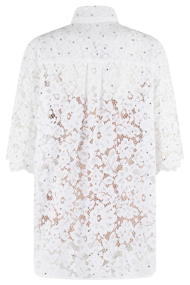 Shop Michael Michael Kors Studded Floral Lace Shirt