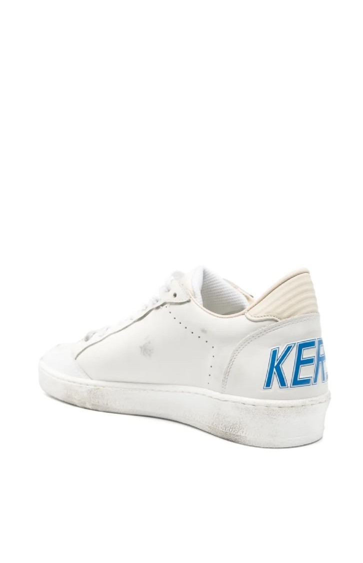 Golden Goose Deluxe Brand Low-top White Leather Sneakers With Blue Star Accent