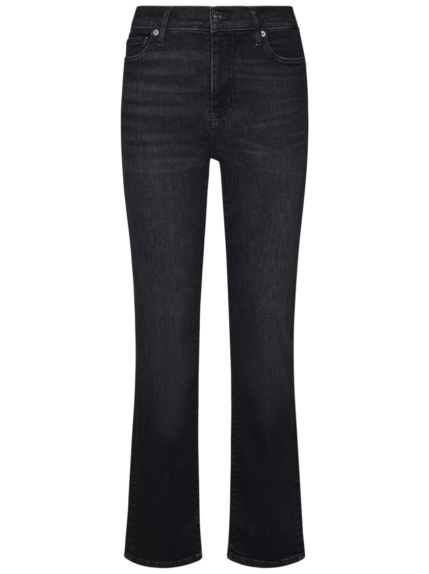 Frame Le High Straight Long Jeans In Black