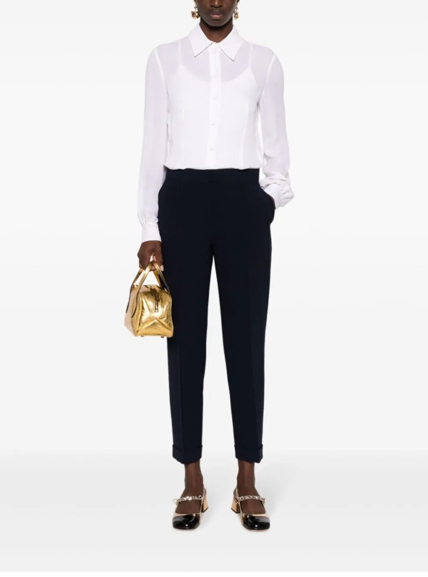 Moschino Tailored Black Trousers With Refined Cuffs In Black