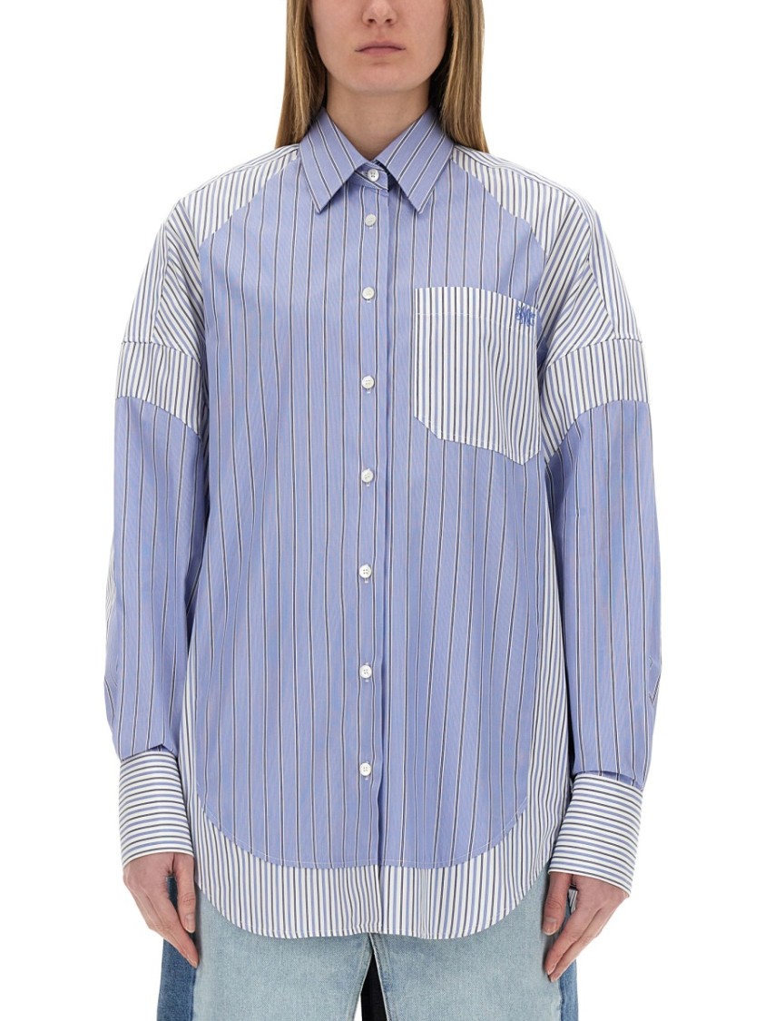 Shop Stella Mccartney "mixed Stripe" Shirt In Blue