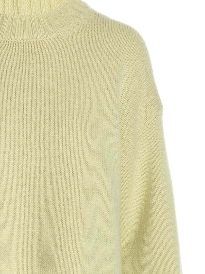 Jil Sander Cachemire Blend Crewneck Sweater With Relaxed Fit In Green
