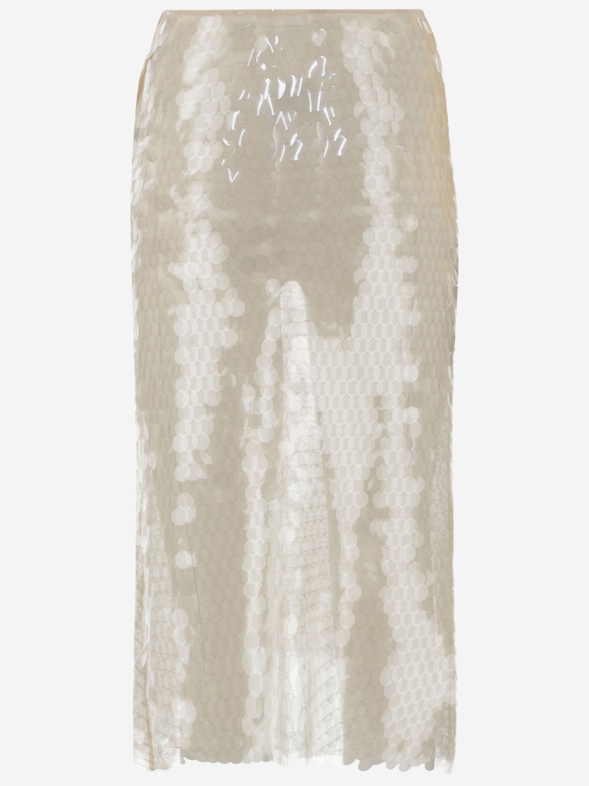 Shop Niccolò Pasqualetti Nylon Sequined Skirt In Neutrals