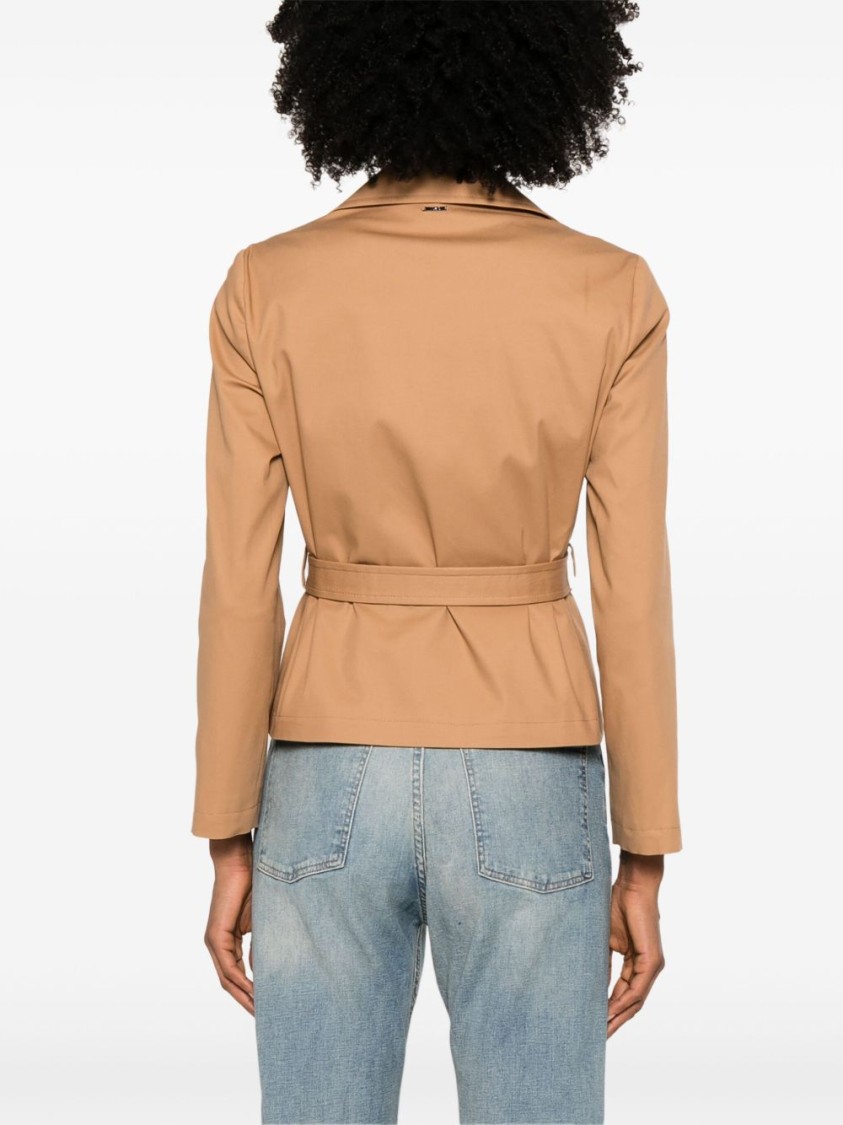 Liu •jo Liu Jo Double-breasted Beige Trench Coat With Tailored Silhouette