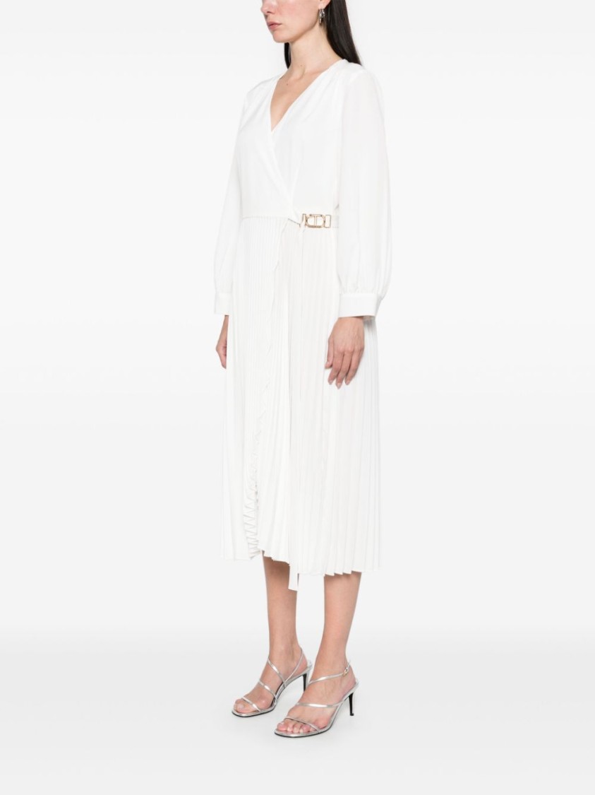 Shop Twinset Twin-set White Wrap Midi Dress