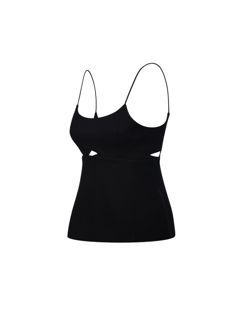 Victoria Beckham Cami Top With Cut-out Design And Spaghetti Straps In Black