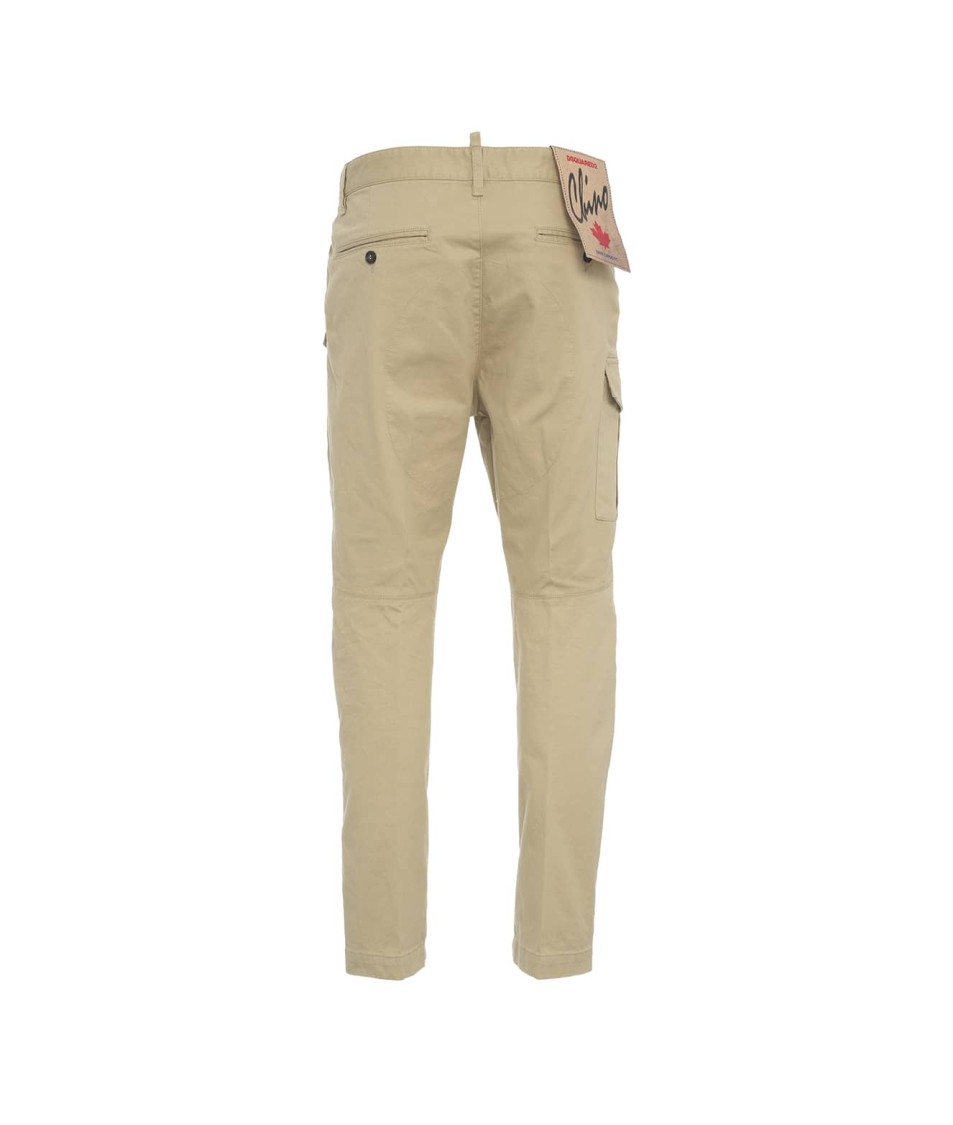 DSQUARED2 DSQUARED2 BEIGE CARGO PANTS WITH STREAMLINED SILHOUETTE
