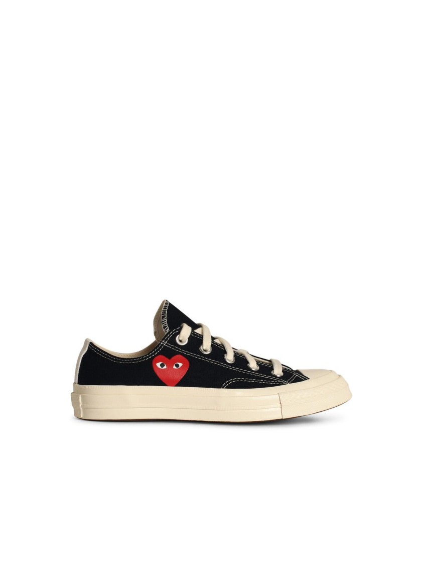 Shop Comme Des Garcons X Converse Comme Des Garçons X Converse 'red Heart' Black Tela Sneakers