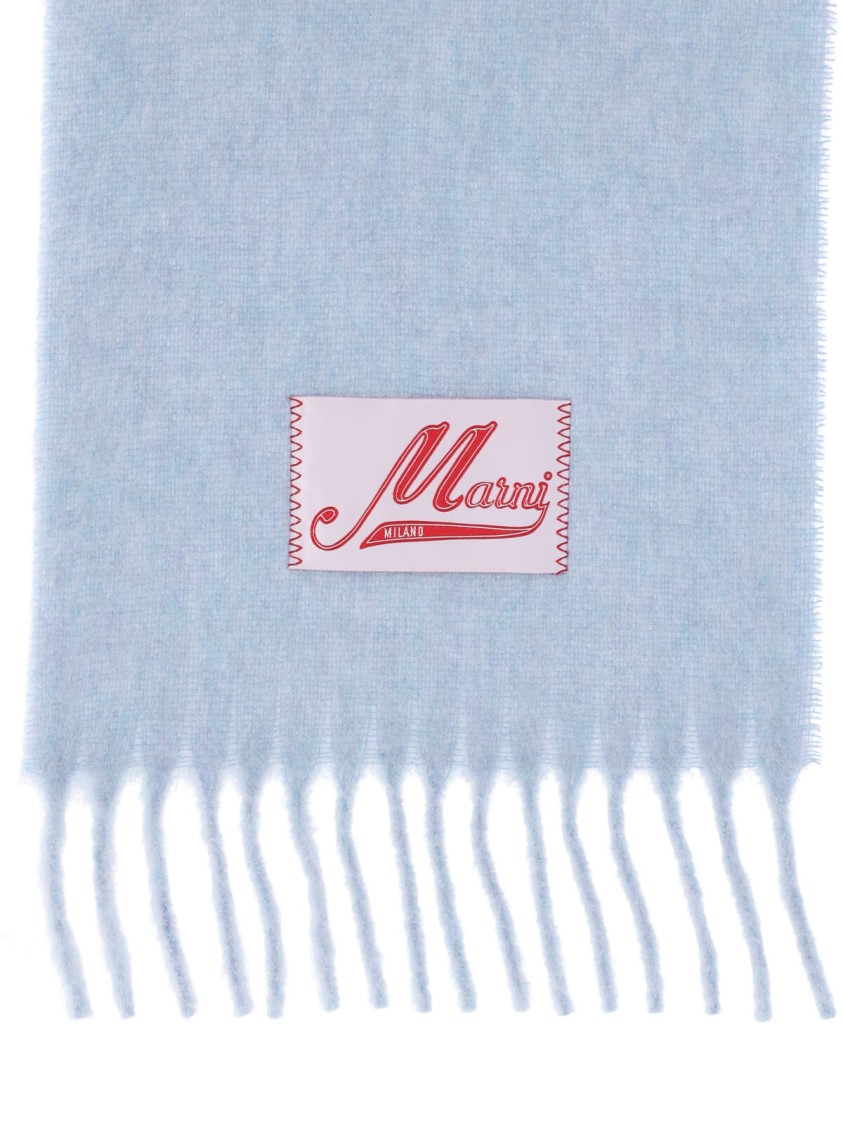 Marni Alpaca Scarf - Light Blue In Blue