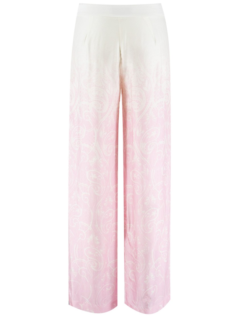 ERMANNO FIRENZE ERMANNO FIRENZE FLORAL PATTERNED VISCOSE TROUSERS WITH ZIP FASTENING