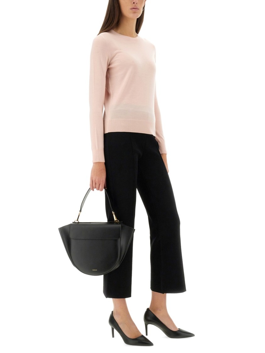 Theory Tailored Flare Pants With Fitted Waist In Black