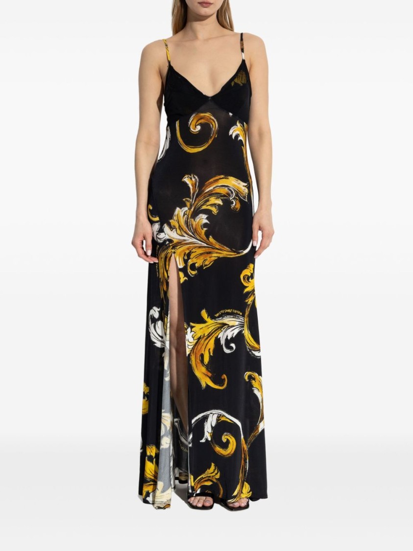 Versace Jeans Couture Maxi Dress With Signature Barocco Print