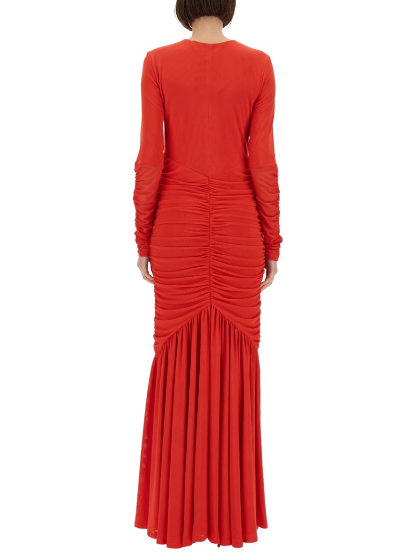 ROTATE BIRGER CHRISTENSEN ROTATE LONG DRESS WITH DRAPE