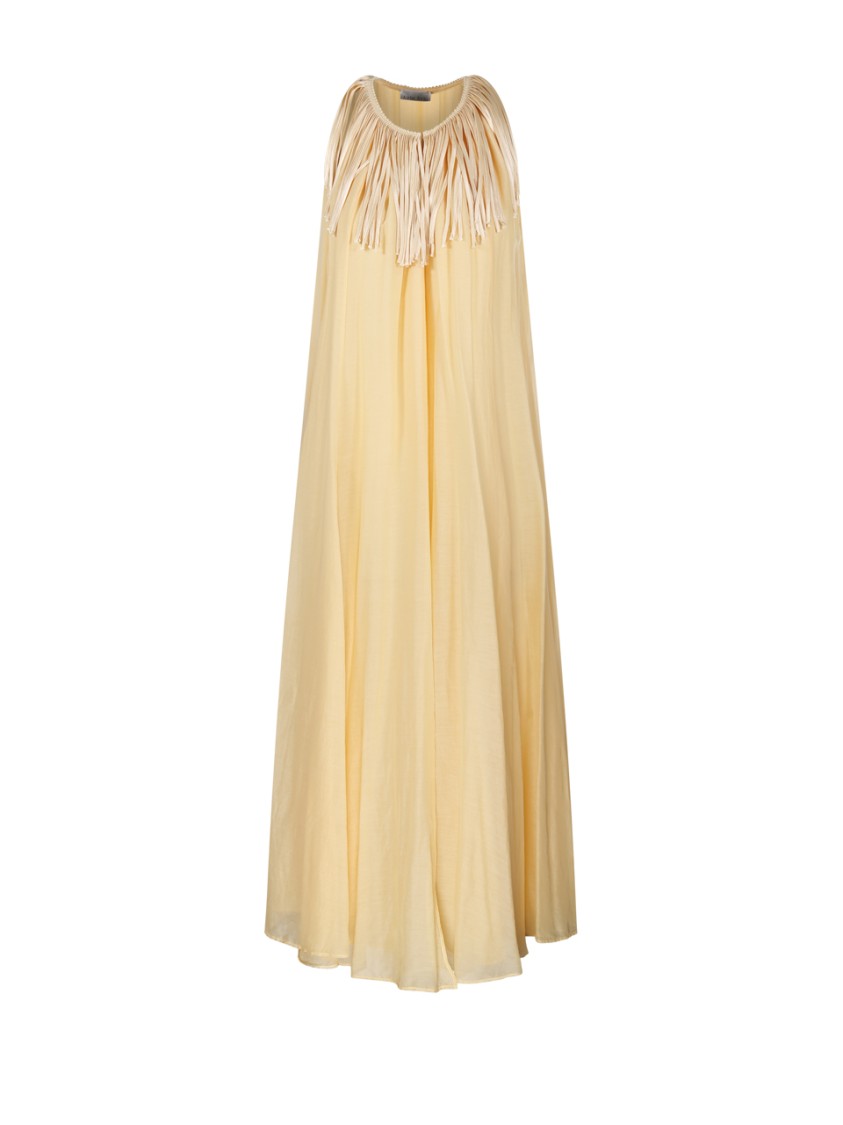 Shop Forte Forte Voile Fringed Dress In Yellow