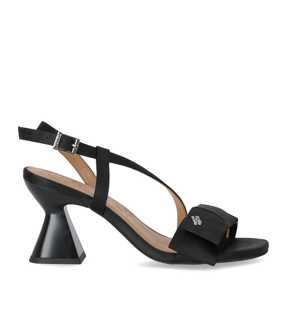 サンダル・ミュール Ganni Satin Black Heeled Sandal Ganni Satin Black Heeled Sandal | ModeSens