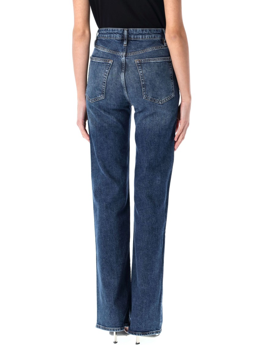 Frame The Arrow High-rise Flared Jeans In Blue