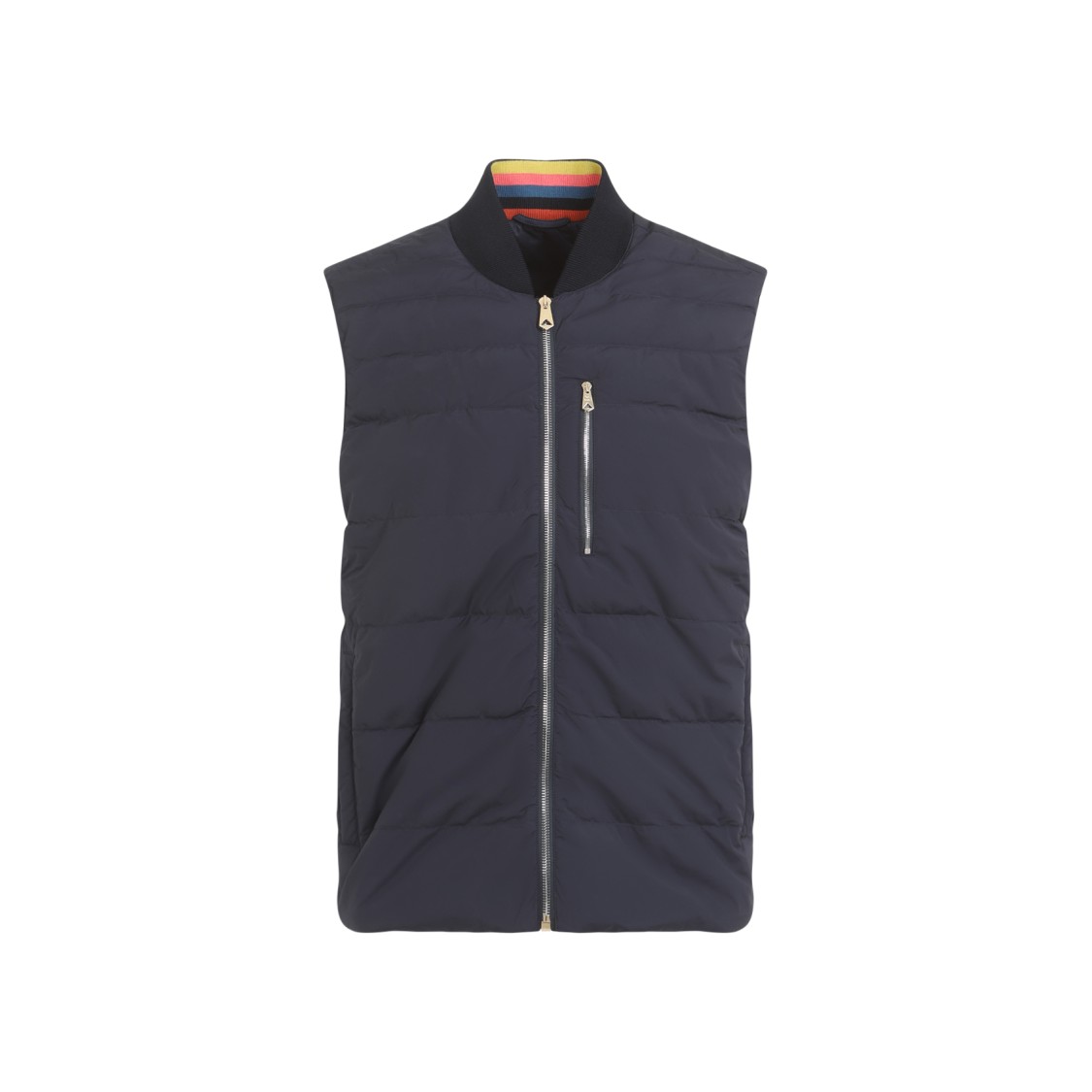 Shop Paul Smith Navy Blue Hybrid Down Gilet