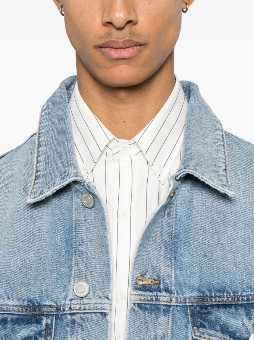 Agolde Light Blue Front Button Fastening Stefano Jacket In Blue