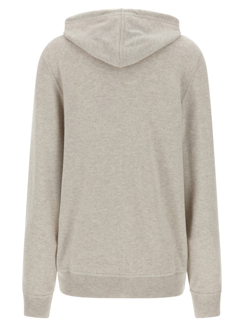 Brunello Cucinelli Cashmere Hoodie With Zip Closure In Multi