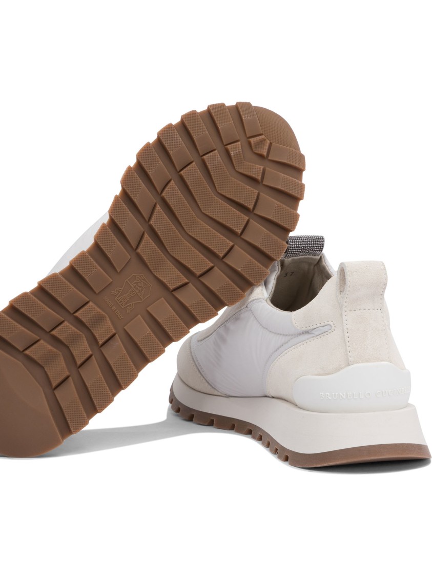 Brunello Cucinelli Calf Leather Slip-on Sneakers In White