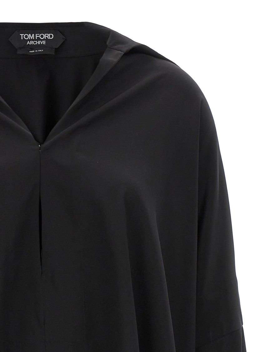 Tom Ford Crepe De Chine Shirt In Black