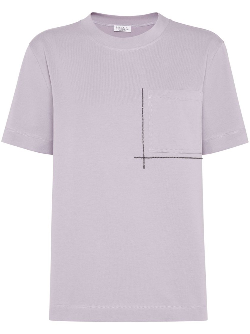 Tシャツ・カットソー Brunello Cucinelli Lilac Purple Crew Neck T-Shirt Brunello Cucinelli Lilac Purple Crew Neck T-Shirt | THE LIST