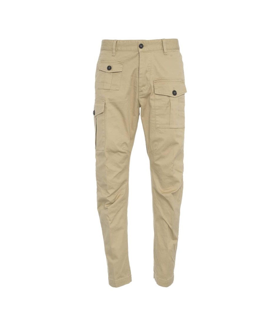 DSQUARED2 DSQUARED2 BEIGE CARGO PANTS WITH STREAMLINED SILHOUETTE
