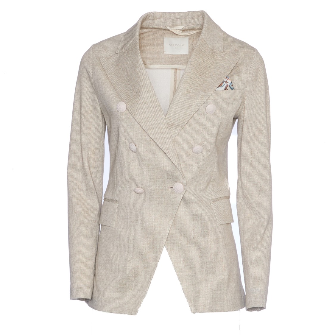 Circolo 1901 Stone Double-breasted Blazer With Sailor-style Buttons